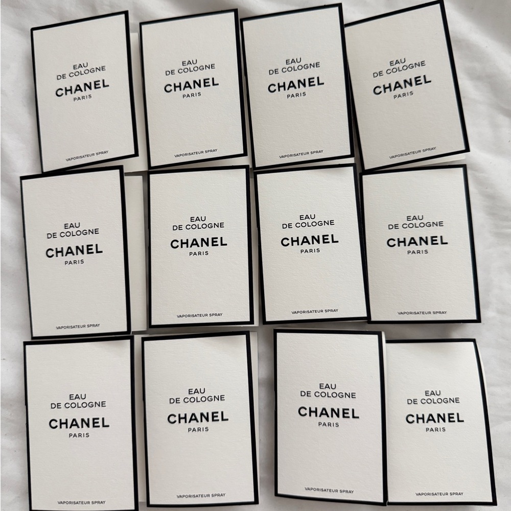 CHANEL 12 SAMPLES EAU DE COLOGNE CHANEL PARIS E D P 1.5 M L EACH